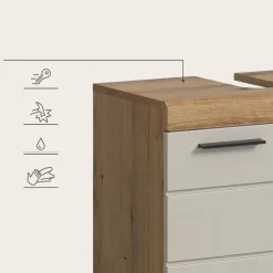 Merkloos Hioshop Scout wastafel 2 deuren kasjmier decor mat- eiken decor