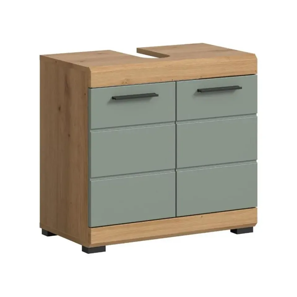 Merkloos Hioshop Scout wastafel 2 deuren- 2 lades salvie decor- eiken decor Online