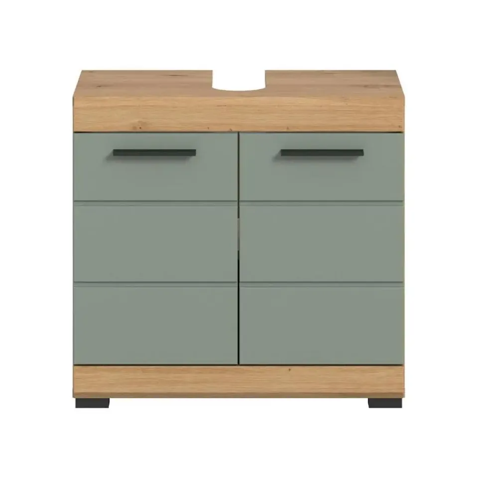 Merkloos Hioshop Scout wastafel 2 deuren- 2 lades salvie decor- eiken decor Online