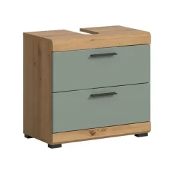Merkloos Hioshop Scout wastafel 2 deuren- 2 lades- 2 planken salvie decor- eiken decor Hot