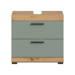 Merkloos Hioshop Scout wastafel 2 deuren- 2 lades- 2 planken salvie decor- eiken decor Hot