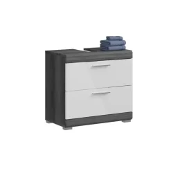 Merkloos Hioshop Scout wastafel 2 lades wit hoogglans- grijs Sale