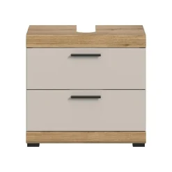 Merkloos Hioshop Scout wastafel 2 lades kasjmier decor mat- eiken decor