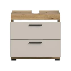 Merkloos Hioshop Scout wastafel 2 lades kasjmier decor mat- eiken decor