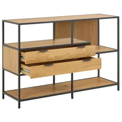 Hioshop Sea wandkast 2 lades 3 planken natuur Clearance