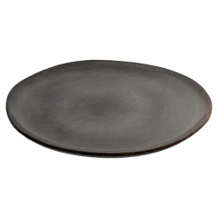 Hioshop Selma Dinerdbord keramiek set van 4 grijs- bruin Hot