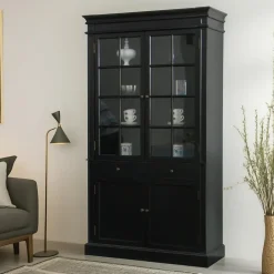 Hioshop Servieskast Mozart zwart dressoir met opzet Discount