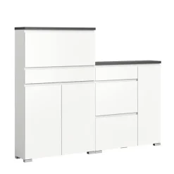 Merkloos Hioshop Shoelove schoenenkast set met 2 3 deuren- 2 vouwdeuren- 1 lade wit Best