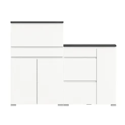 Merkloos Hioshop Shoelove schoenenkast set met 2 3 deuren- 2 vouwdeuren- 1 lade wit Best