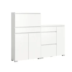 Merkloos Hioshop Shoelove schoenenkast set met 2 3 deuren- 2 vouwdeuren- 1 lade wit Hot