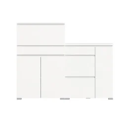 Merkloos Hioshop Shoelove schoenenkast set met 2 3 deuren- 2 vouwdeuren- 1 lade wit Hot