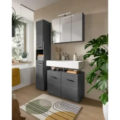 Merkloos Hioshop Soft spiegelkast 3 spiegeldeuren grijs Nachbildung Online