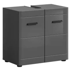 Merkloos Hioshop Soft wastafel 2 deuren grijs hoogglans- grijs Sale