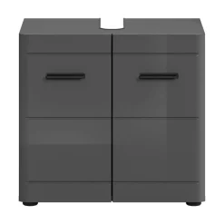 Merkloos Hioshop Soft wastafel 2 deuren grijs hoogglans- grijs Sale