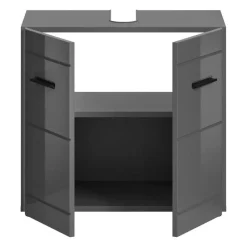 Merkloos Hioshop Soft wastafel 2 deuren grijs hoogglans- grijs Sale