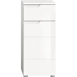 Merkloos Hioshop Solero badkamerkast 1 deur- 1 lade wit hoogglans- wit Discount