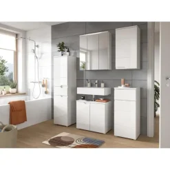 Merkloos Hioshop Solero badkamerkast 2 deuren- 1 lade wit hoogglans- wit New