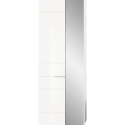 Merkloos Hioshop Solero kledingkast 1 deur- 1 spiegeldeur wit hoogglans- wit Sale