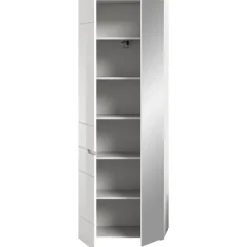 Merkloos Hioshop Solero kledingkast 1 deur- 1 spiegeldeur wit hoogglans- wit Sale
