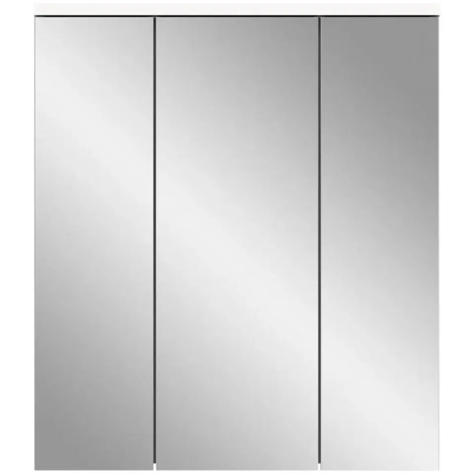 Merkloos Hioshop Solero spiegelkast 3 spiegeldeuren wit hoogglans- wit Clearance