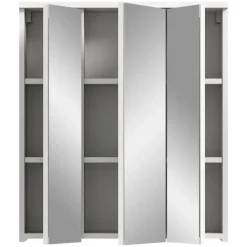 Merkloos Hioshop Solero spiegelkast 3 spiegeldeuren wit hoogglans- wit Clearance