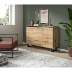 Merkloos Hioshop Tomasa dressoir 3 deuren eiken decor Clearance