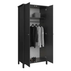 Hioshop Tromsø kledingkast 2 deuren koffiekleur