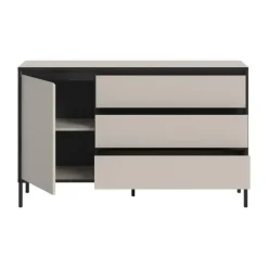 Merkloos Hioshop Tron dressoir 1 deur- 3 lades kasjmier decor Clearance