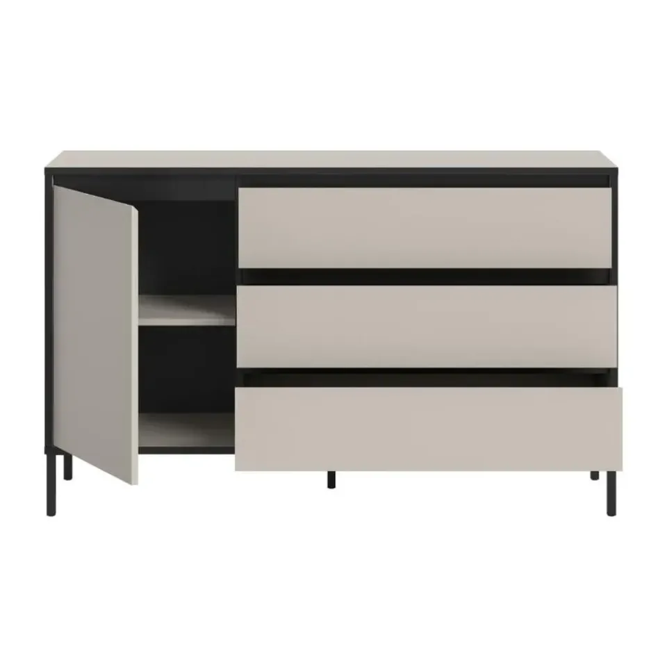 Merkloos Hioshop Tron dressoir 1 deur- 3 lades kasjmier decor Clearance