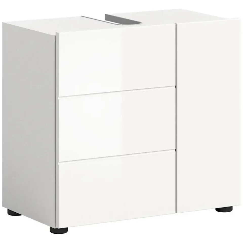 Merkloos Hioshop Vira wastafel 2 deuren wit hoogglans- wit Outlet