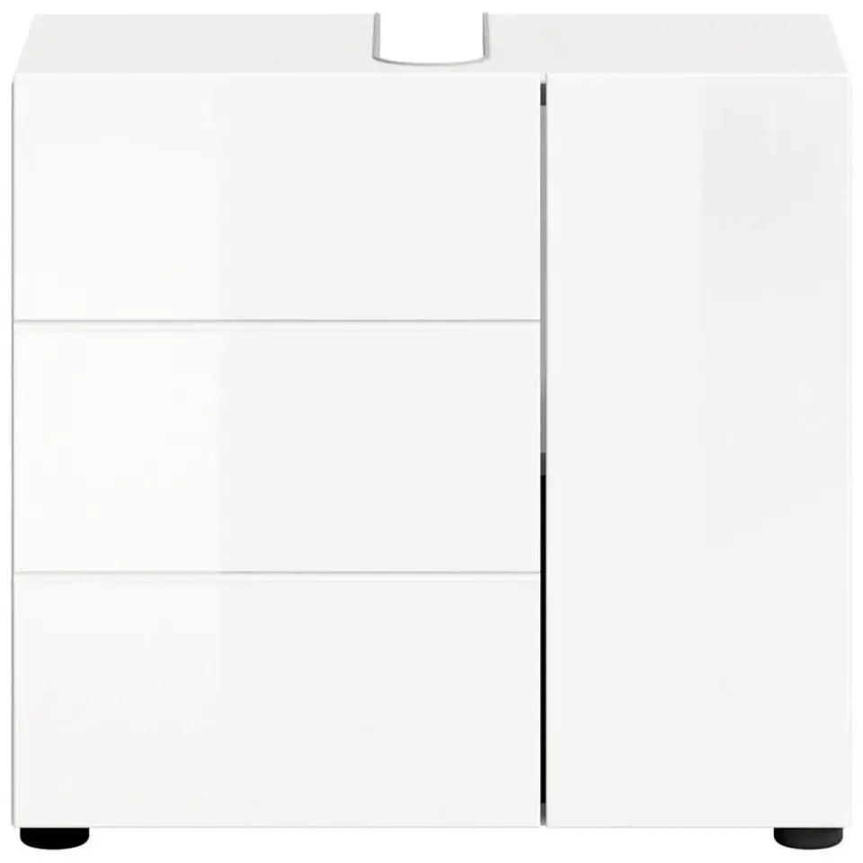 Merkloos Hioshop Vira wastafel 2 deuren wit hoogglans- wit Outlet