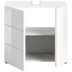 Merkloos Hioshop Vira wastafel 2 deuren wit hoogglans- wit Outlet