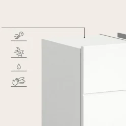 Merkloos Hioshop Vira wastafel 2 deuren wit hoogglans- wit Outlet