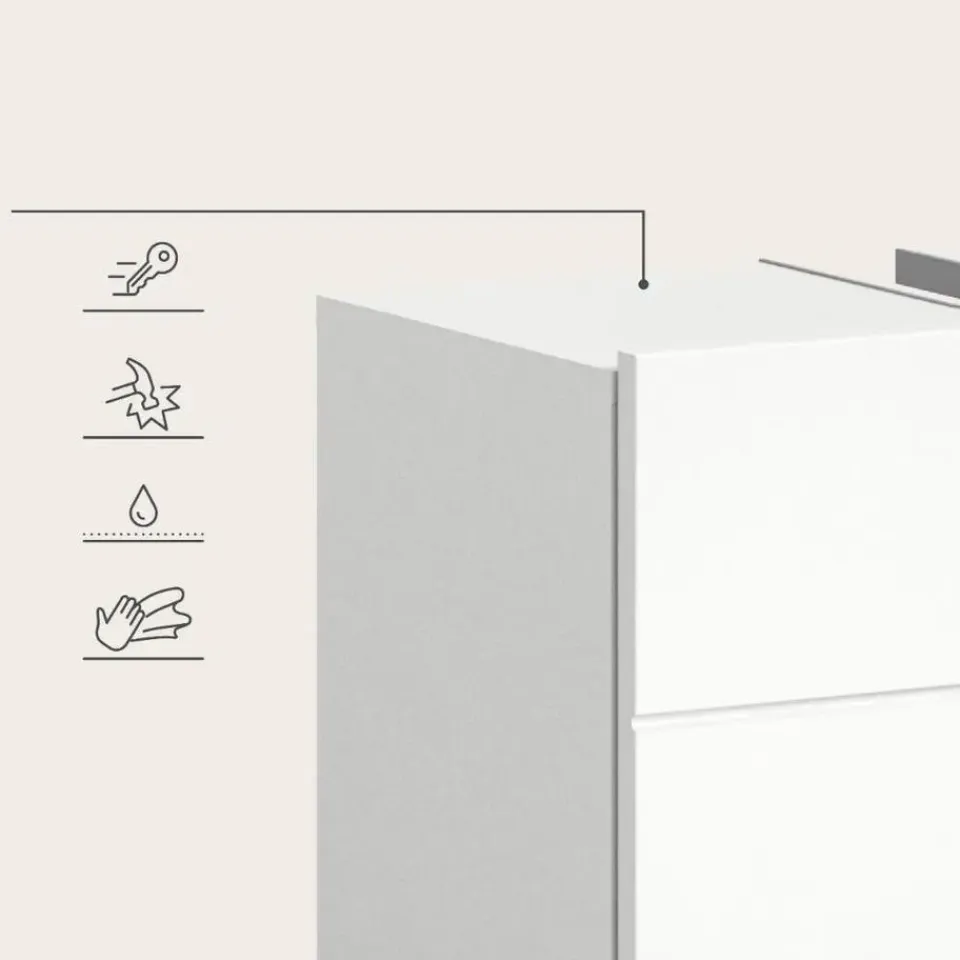 Merkloos Hioshop Vira wastafel 2 deuren wit hoogglans- wit Outlet