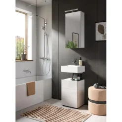 Merkloos Hioshop Vira wastafel 1 deur wit hoogglans- wit Outlet