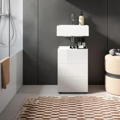 Merkloos Hioshop Vira wastafel 1 deur wit hoogglans- wit Outlet