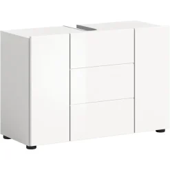 Merkloos Hioshop Vira wastafel 3 deuren- 5 lades wit hoogglans- wit New