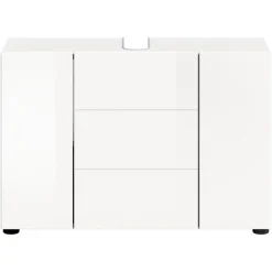 Merkloos Hioshop Vira wastafel 3 deuren- 5 lades wit hoogglans- wit New