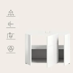 Merkloos Hioshop Vira wastafel 3 deuren- 5 lades wit hoogglans- wit New