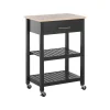 Beliani HIUMA - Keukentrolley - Zwart - Rubberhout