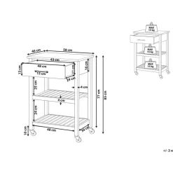 Beliani HIUMA - Keukentrolley - Zwart - Rubberhout