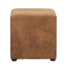 Leen Bakker Hocker Nando - cognac - 45x45x45 cm Online