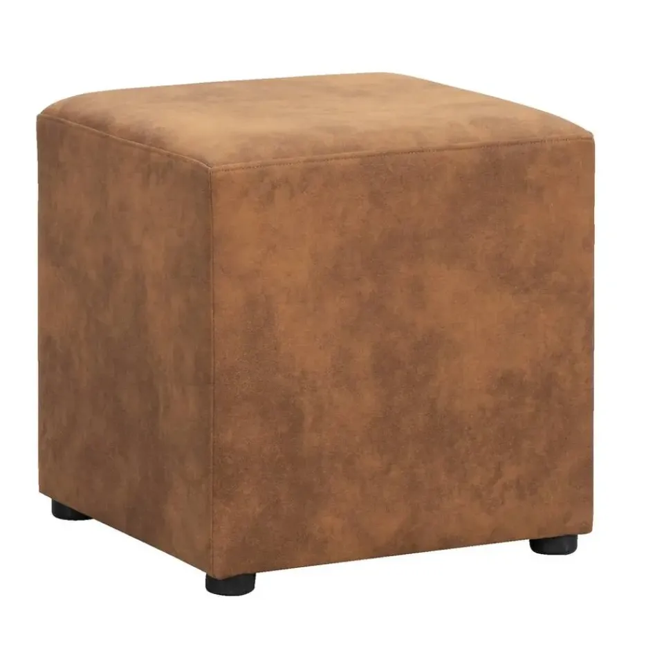 Leen Bakker Hocker Nando - cognac - 45x45x45 cm Online