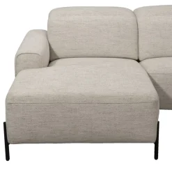 Leen Bakker Hoekbank Dave links - elektrisch verstelbaar - stof Pure - lichtgrijs Clearance