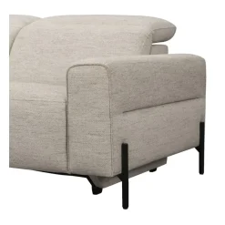 Leen Bakker Hoekbank Dave links - elektrisch verstelbaar - stof Pure - lichtgrijs Clearance