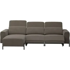 Leen Bakker Hoekbank Dave links - elektrisch verstelbaar - stof Billy Joe - grijs Best