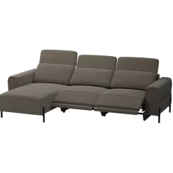 Leen Bakker Hoekbank Dave links - elektrisch verstelbaar - stof Billy Joe - grijs Best