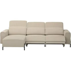 Leen Bakker Hoekbank Dave links - elektrisch verstelbaar - taupe