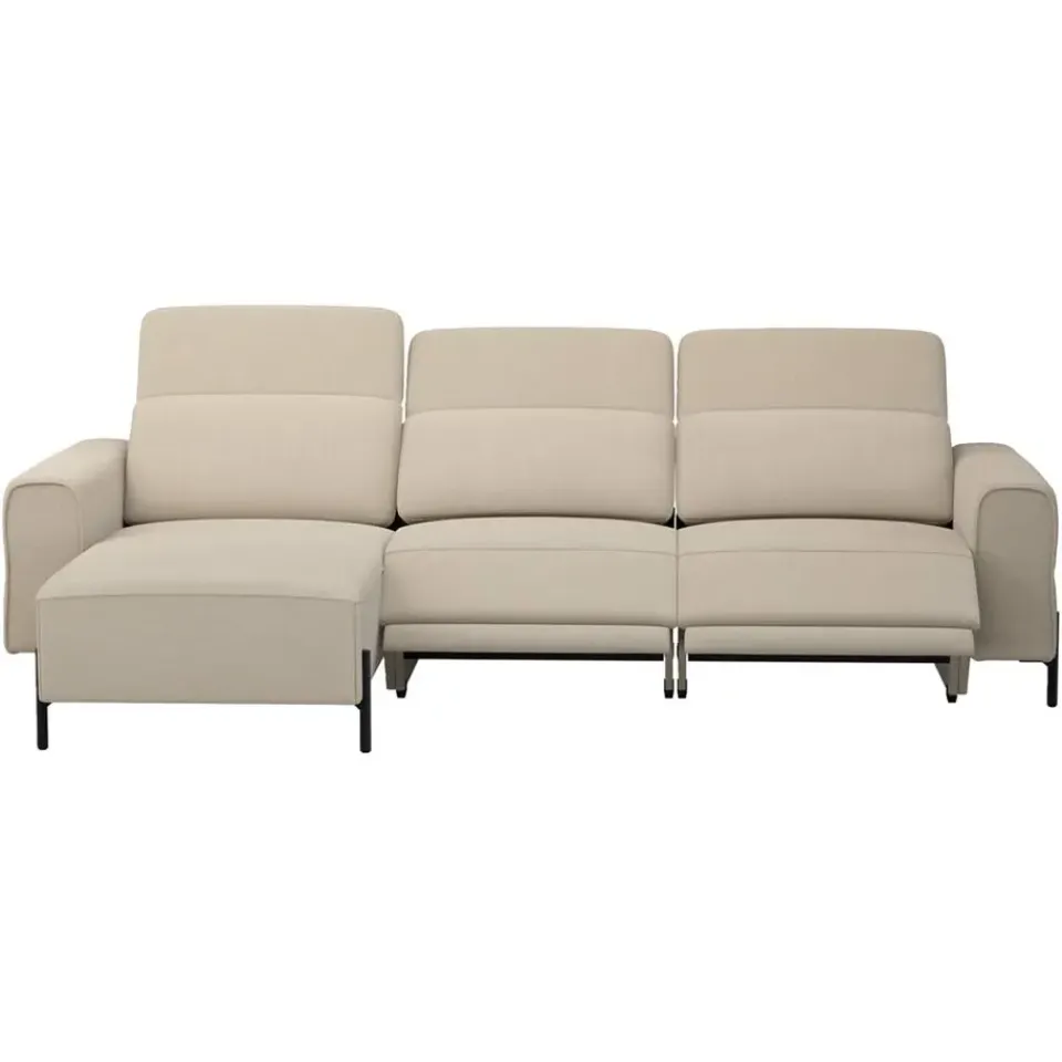 Leen Bakker Hoekbank Dave links - elektrisch verstelbaar - taupe