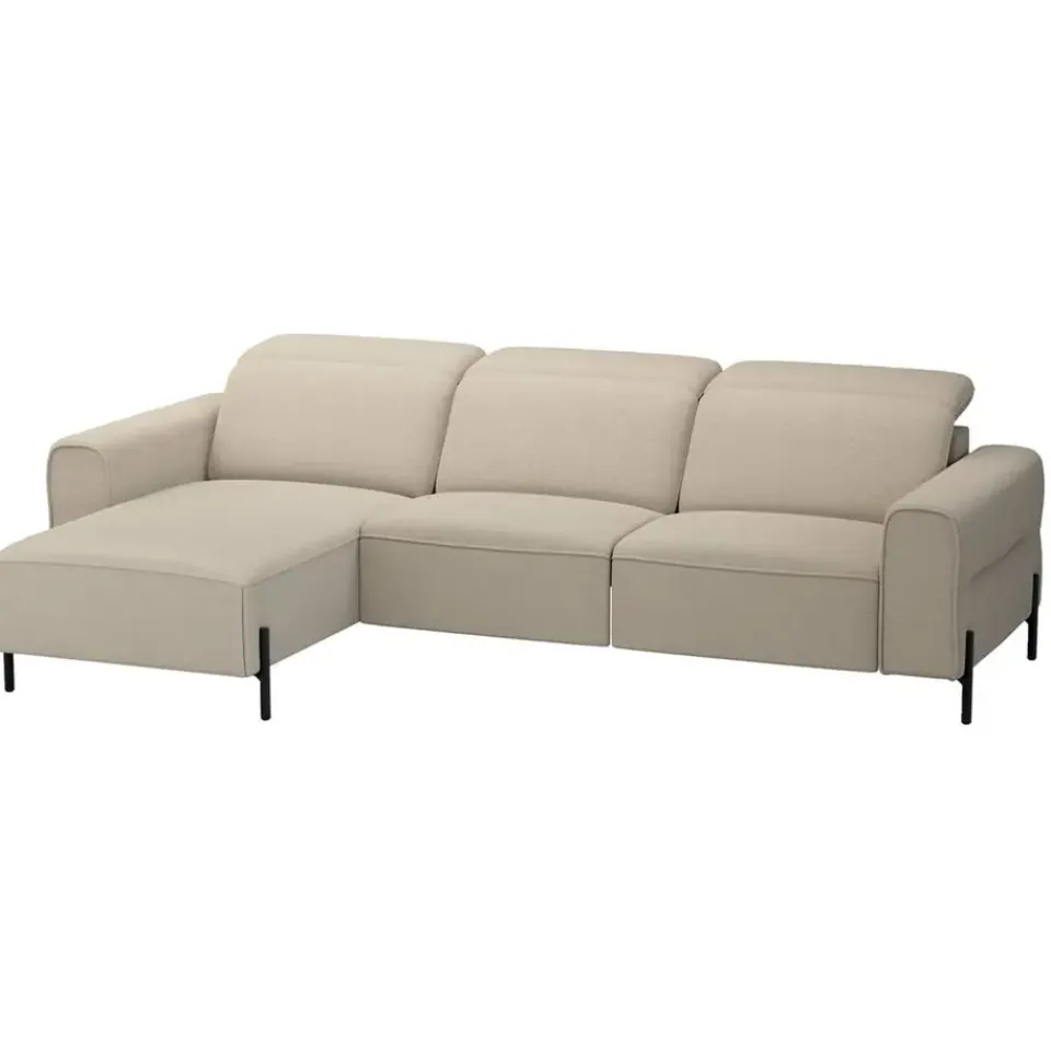 Leen Bakker Hoekbank Dave links - elektrisch verstelbaar - taupe
